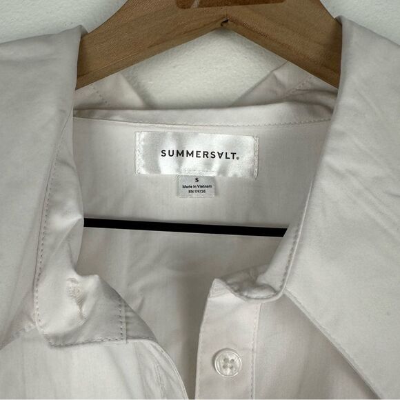 Summersalt The Perfect Tie-Waist Girlfriend Shirt in White Size S - Picture 6 of 7